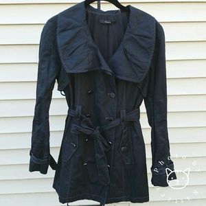 🌟HP🌟 Tahari Shawl Collar Black Trench Coat